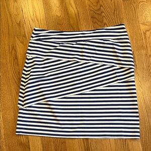 J. McLaughlin Navy and White Striped layered Skirt